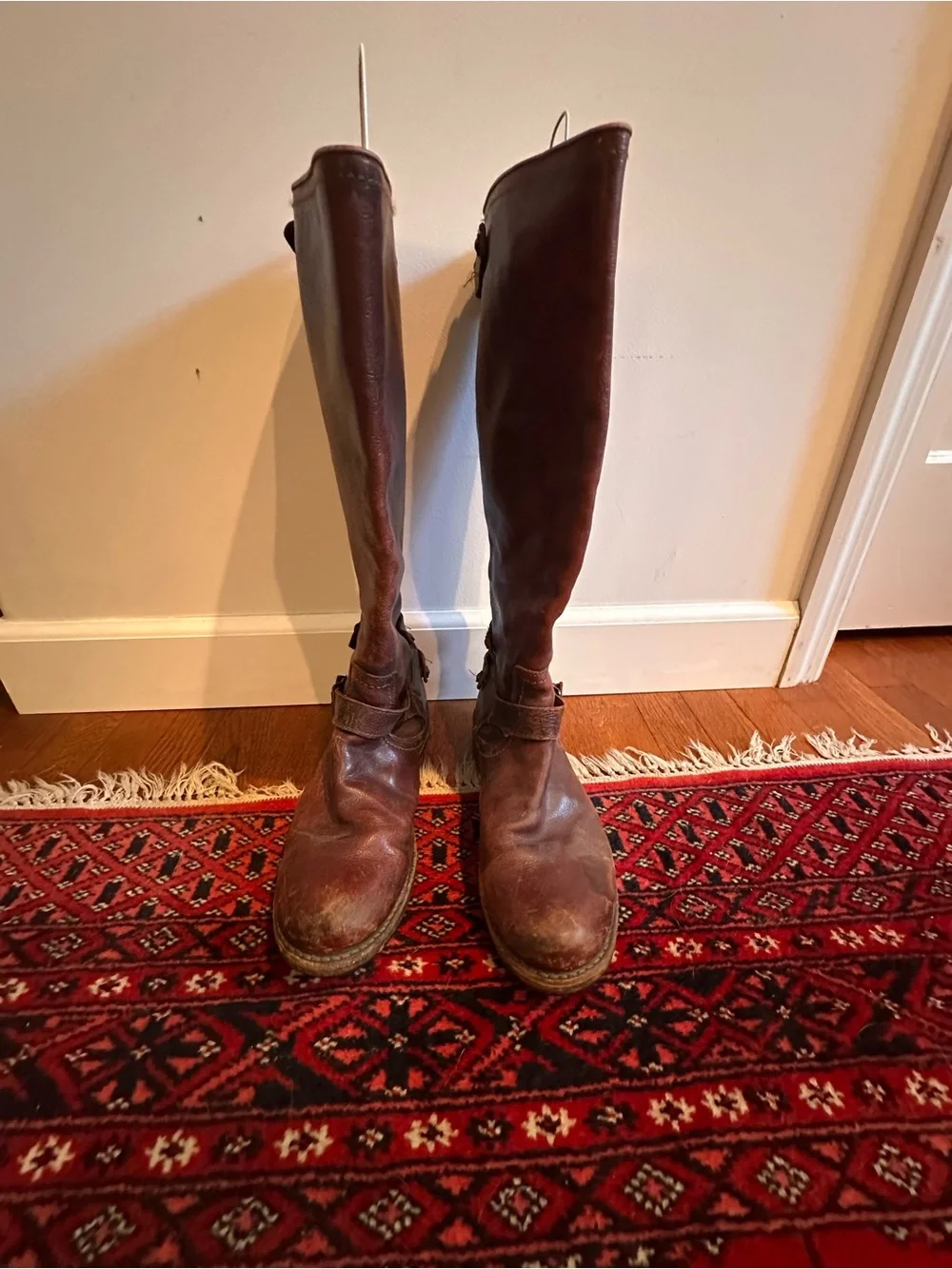 Frye Brown Leather Knee-High Riding Boots